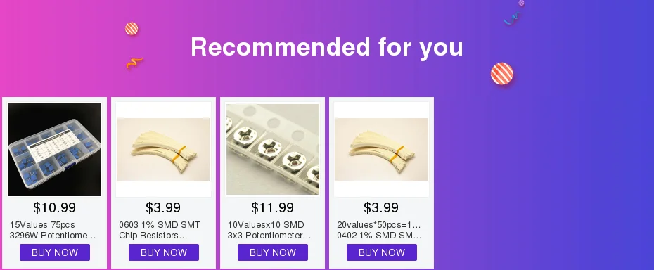 10Valuesx10 SMD 3x3 потенциометр триммер резистор Ассортимент Комплект 500R до 100K