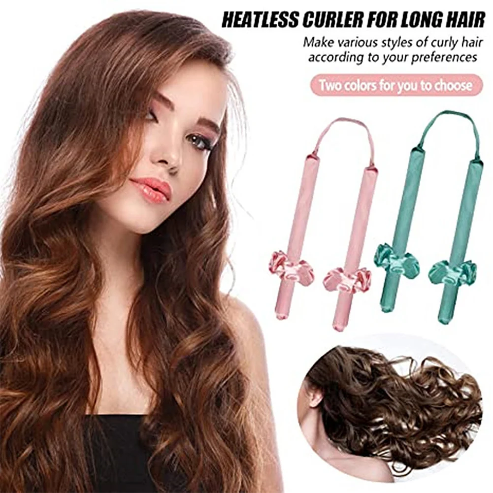

Heatless Hair Curlers for Long Hair No Heat Curling Rod Headband with Hair Ties and Clips Hair Styling Kit