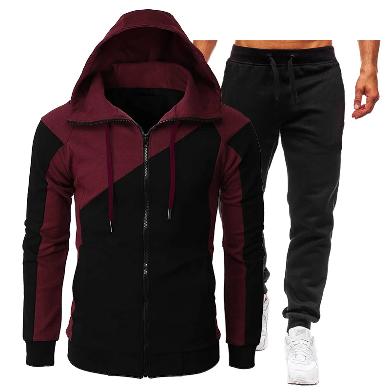 

New Autumn Winter Men's Casual Sportswear Tracksuits 2 Piece Sets Men's Clothes Hoodies+Pants Sets Male Hip Hop Coat Jackets