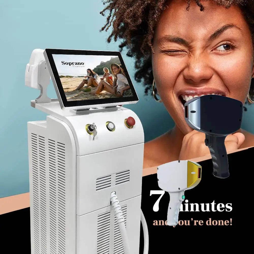 

2021 New Alma Soprano Ice Platinum Hair Removal 755nm 808nm 1064nm Alma Laser soprano ice titanium 808 Diode Laser hair memoval