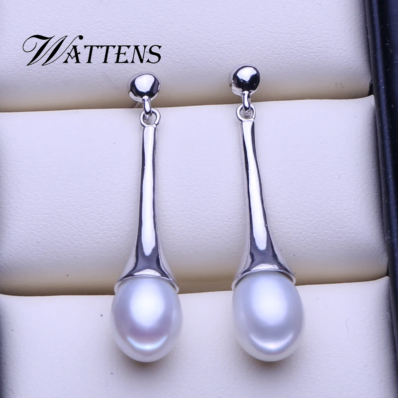 Женские серьги из стерлингового серебра 925 пробы с натуральным жемчугом большие