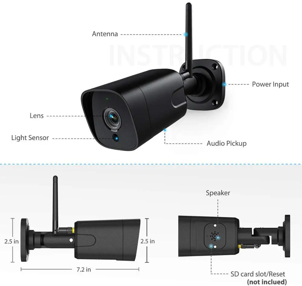 Наружная IP-камера 5 Мп с Wi-Fi беспроводная инфракрасная камера записью звука 1080P