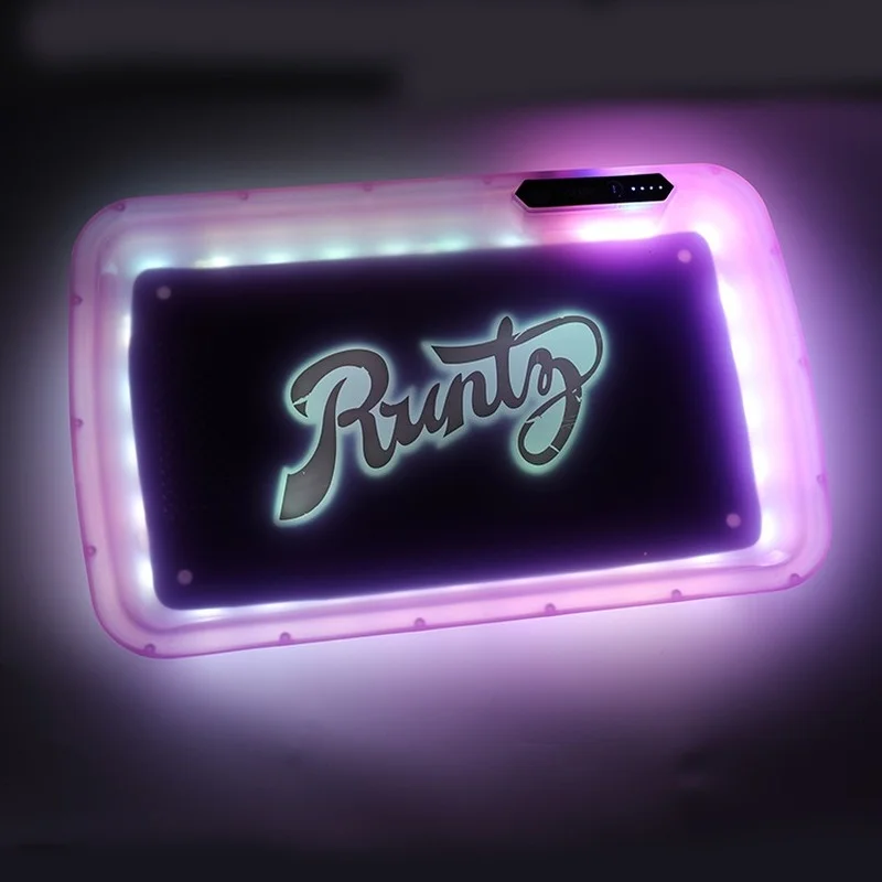 

High-quality Cigarette Rolling Tray Manual Control Lighting Changes Glow Weed Tray 1050mah Led Tobacco Box Smoking Accessories