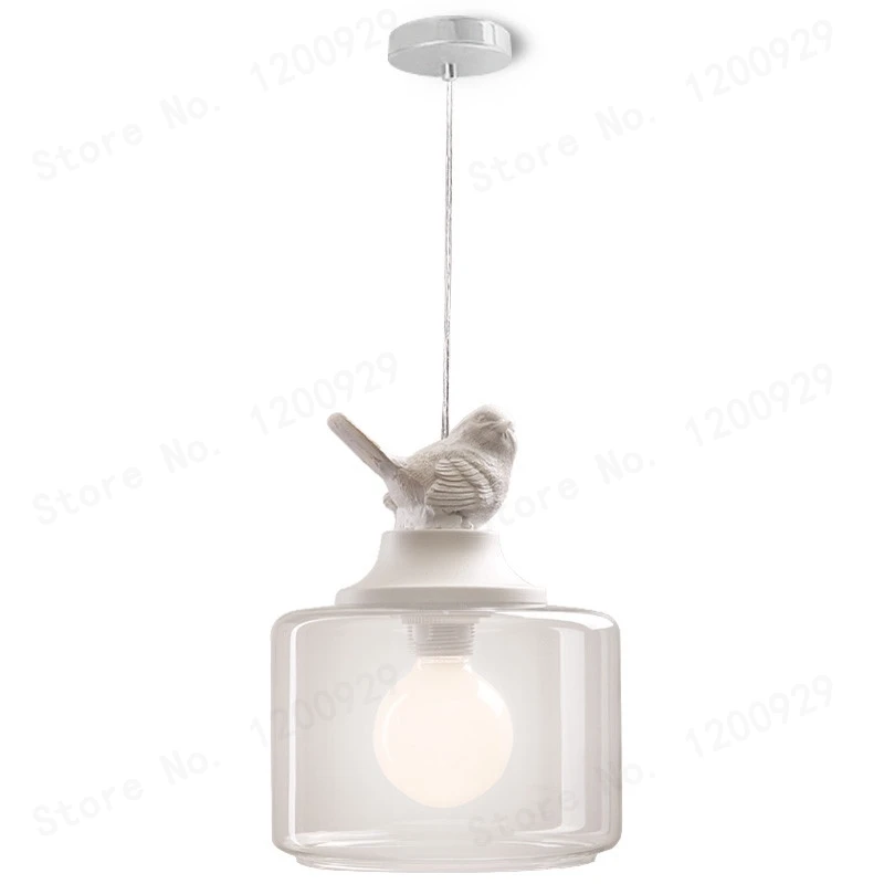 Скандинавский подвесной светильник в виде птицы с 1 головкой стеклянный простой