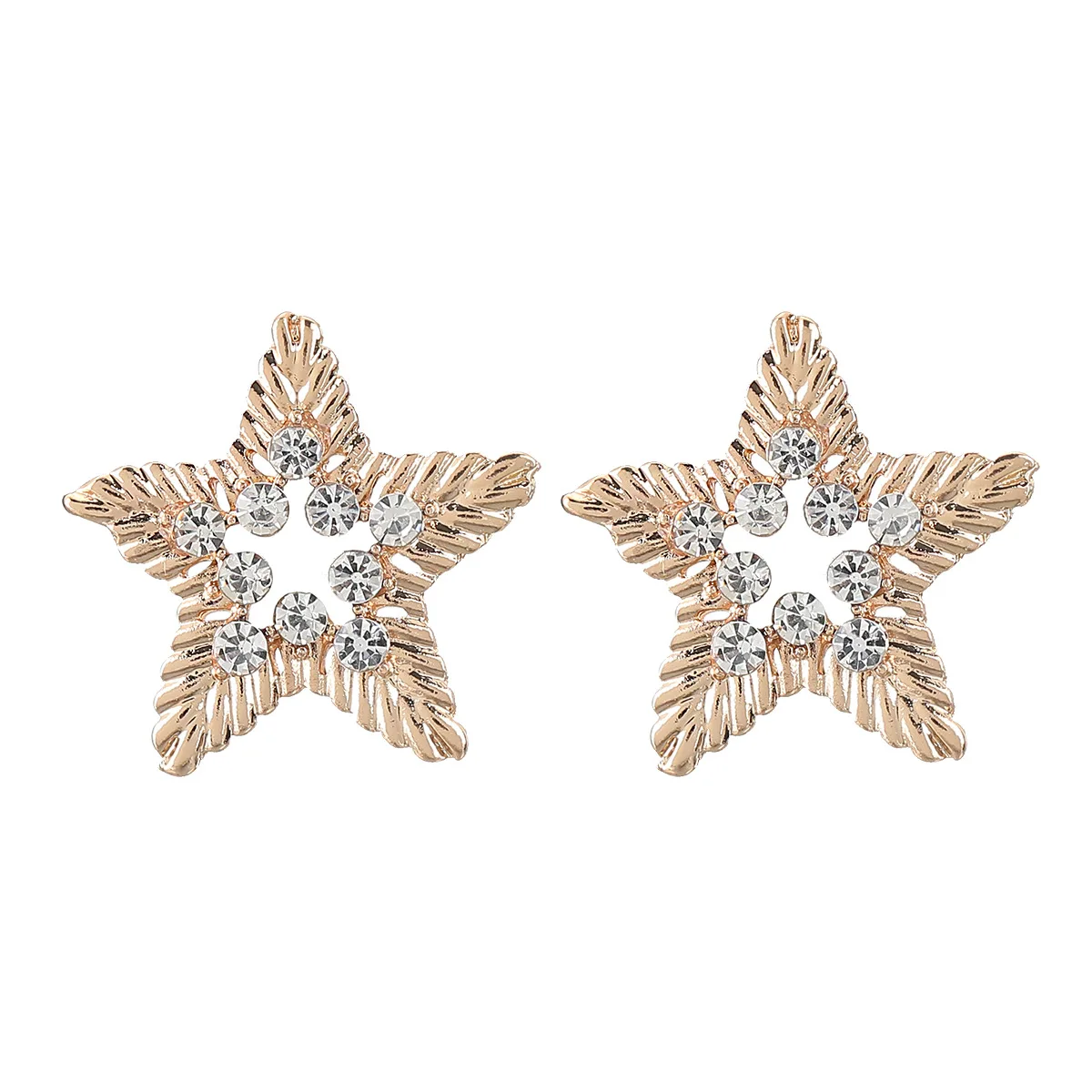 

Fashion Metal Acrylic Five-pointed Star Earrings Female Popular Exaggerated Stud Earrings Party Accessories