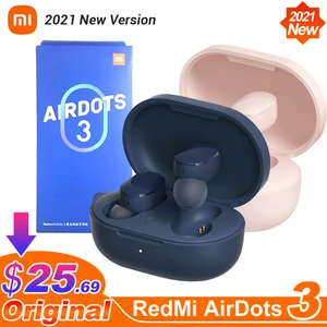 2021 new xiaomi redmi airdots 3 tws wireless earphones bluetooth 5 2 aptx adaptive stereo bass with mic handsfree mi true earbu free global shipping