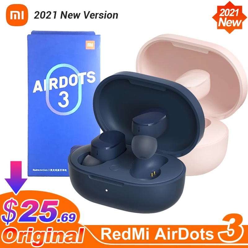 Новинка 2021 беспроводные наушники Xiaomi Redmi AirDots 3 TWS Bluetooth 5 2 aptX адаптивные стерео