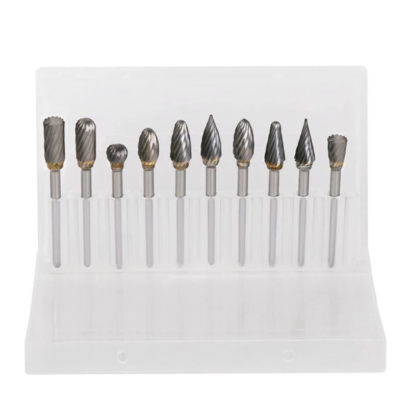 Free Shipping 10PCS/Set 3mm Round Shank 6mm Tungsten Carbide Rotary File Burr For Grinding Wood Iron Steel Milling Cutter | Инструменты