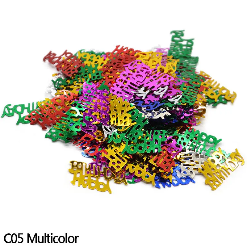C05-multicolor Серебряное розовое золото 18 30 40 50 60 конфетти с днем рождения звезды стол Конфетти разбрызгивает юбилей день рождения Свадебные украшения - Цвет: C05-multicolor