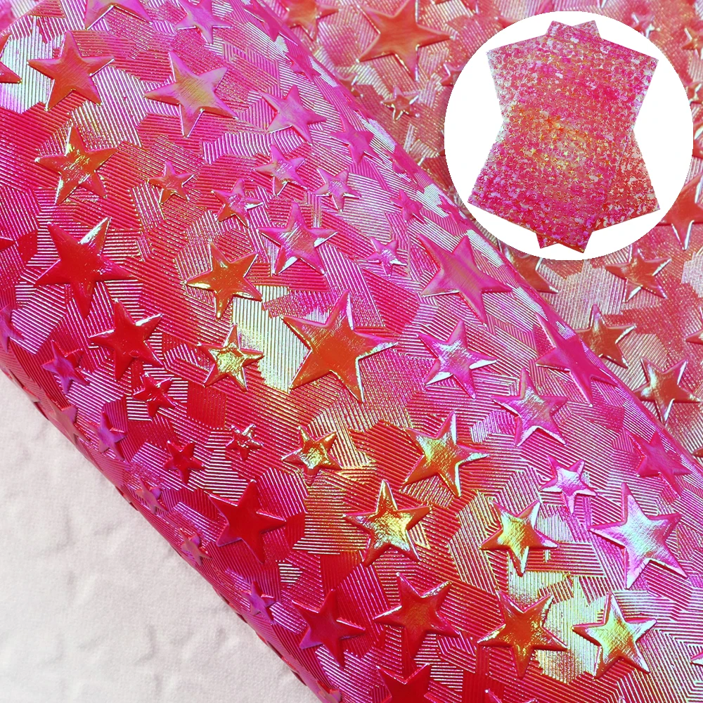 20*33 см лист из искусственной кожи с текстурой в виде звезды радужная обивка