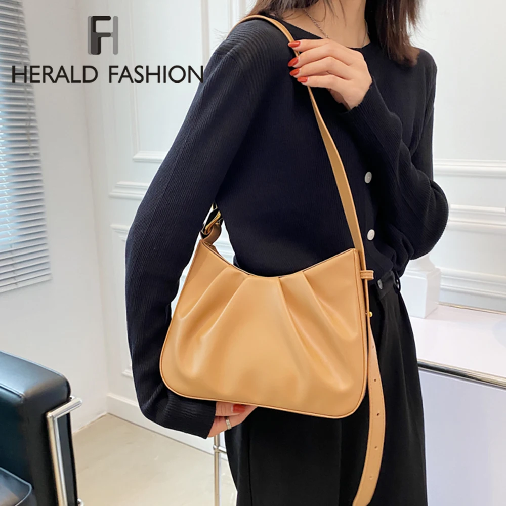 

Small Pleated Tote Bag Women's Luxury Soft Pu Leather Shoulder Bag Famous Designer Crossbody Bag Female White Messenger Bags