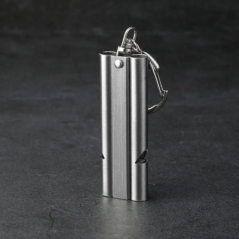 Двойной свисток для выживания из нержавеющей стали 304 портативный безопасный