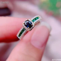 kjjeaxcmy boutique jewelry 925 sterling silver inlaid natural sapphire ring delicate ladies elegant ring support testing