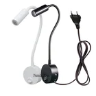 Новый дизайн лампы для чтения светодиодный настенный светильник 3 Вт для прикроватной лампы для учебной книги черный серебристый белый настенный светильник шнур европейского стандарта AC85-265V