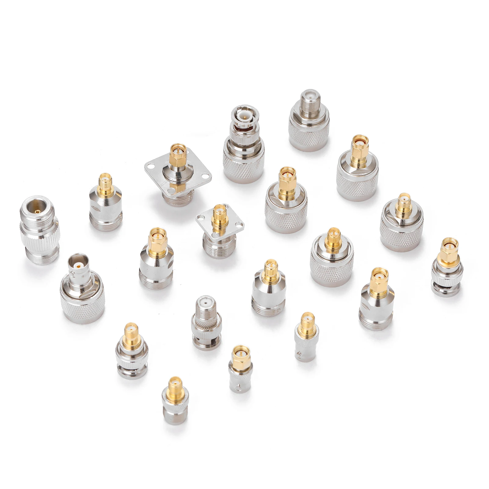 

RFN01 RF Testing Tools Set 20 In 1 Multifunction Utility Adaptador SMA-J SMA-K Multiple N Type to SMA BNC to SMA TNC to SMA RF