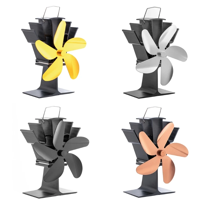 

SF301G Newly Designed Heat Powered Stove Fan Larger Air Flow 5 Blades Stove Fan Disperses Warm Air Through House