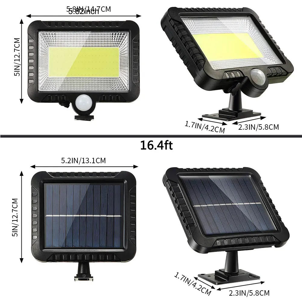 

100/128LED Solar Light Outdoor Motion Sensor Recharge Solar Wall Light Waterproof Emergency Led Light Street Garden Porch Lamp