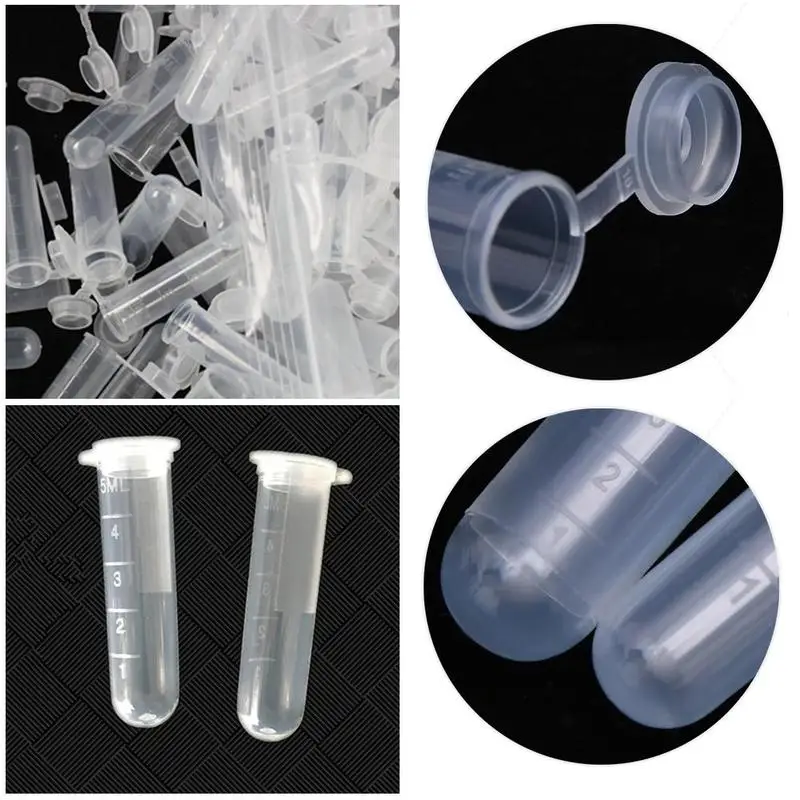 50 шт./упак. 5 мл круглая трубка с крышкой для центрифуги пластиковая мини хранения