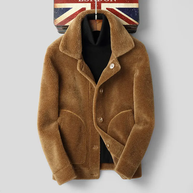 2020 пальто с натуральным мехом мужская куртка из шерсти осенне-зимние и куртки