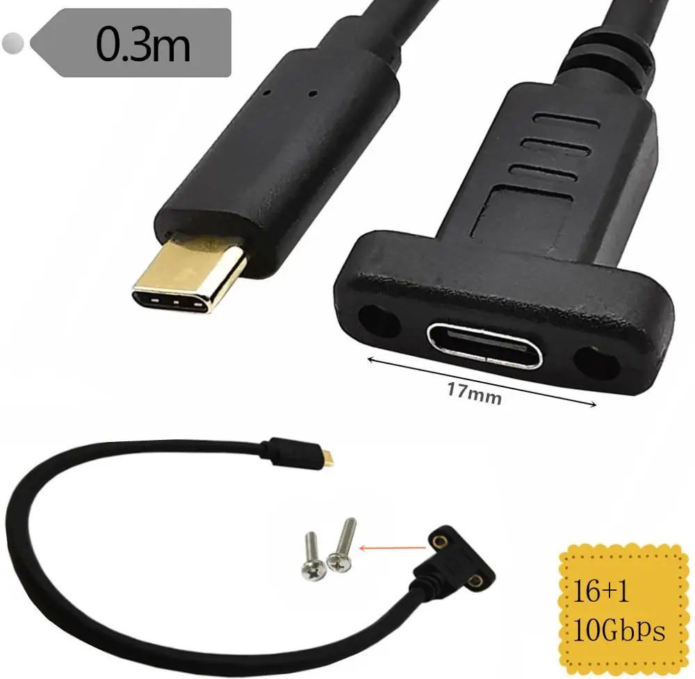 10 Гбит/с USB C 3.1 Type-C штырь-гнездо Удлинительный кабель для передачи данных с
