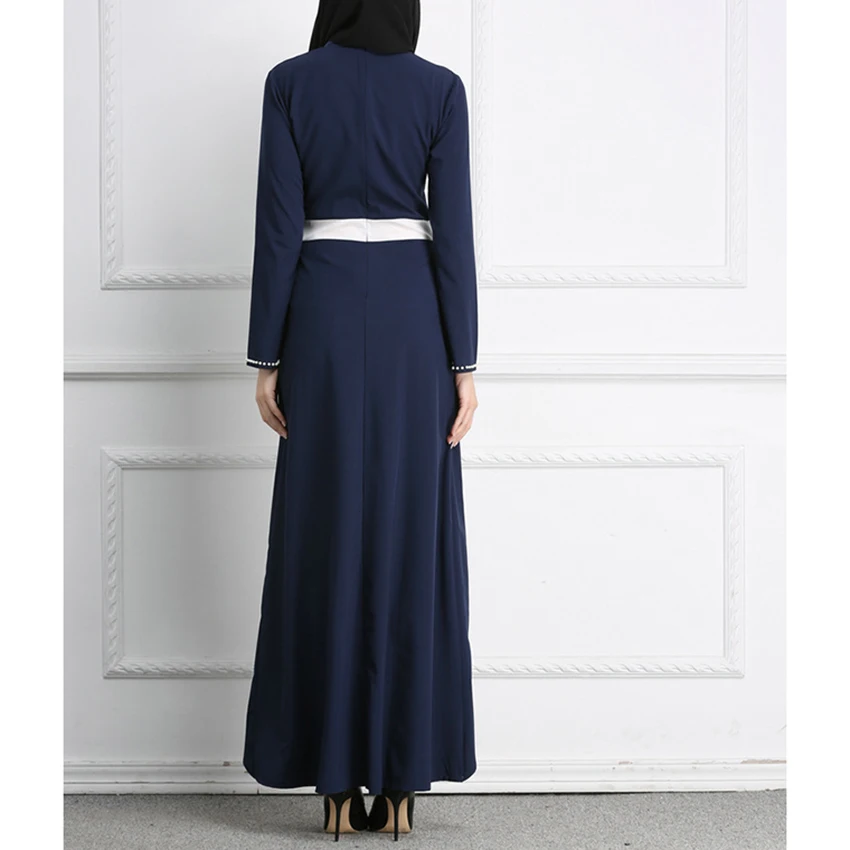 Fashion Patchwork Dubai Gaun Pesta untuk Wanita Muslim Eid Pakaian Indonesia Melayu Arab Wanita Islam Elegan Maxi Gaun Pakaian