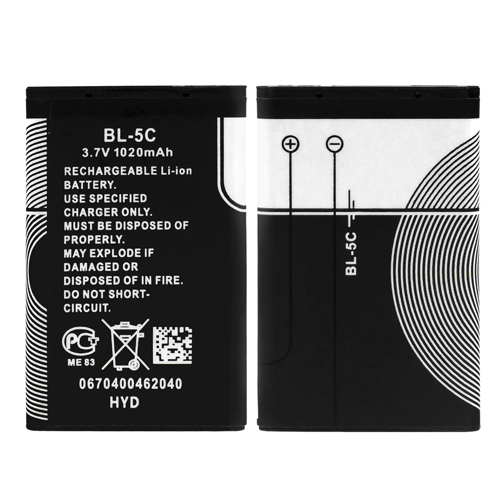 2020 новый 100% BL-5C BL 5C BL5C оригинальный мобильный телефон литий-ионный Батарея 1020mAh