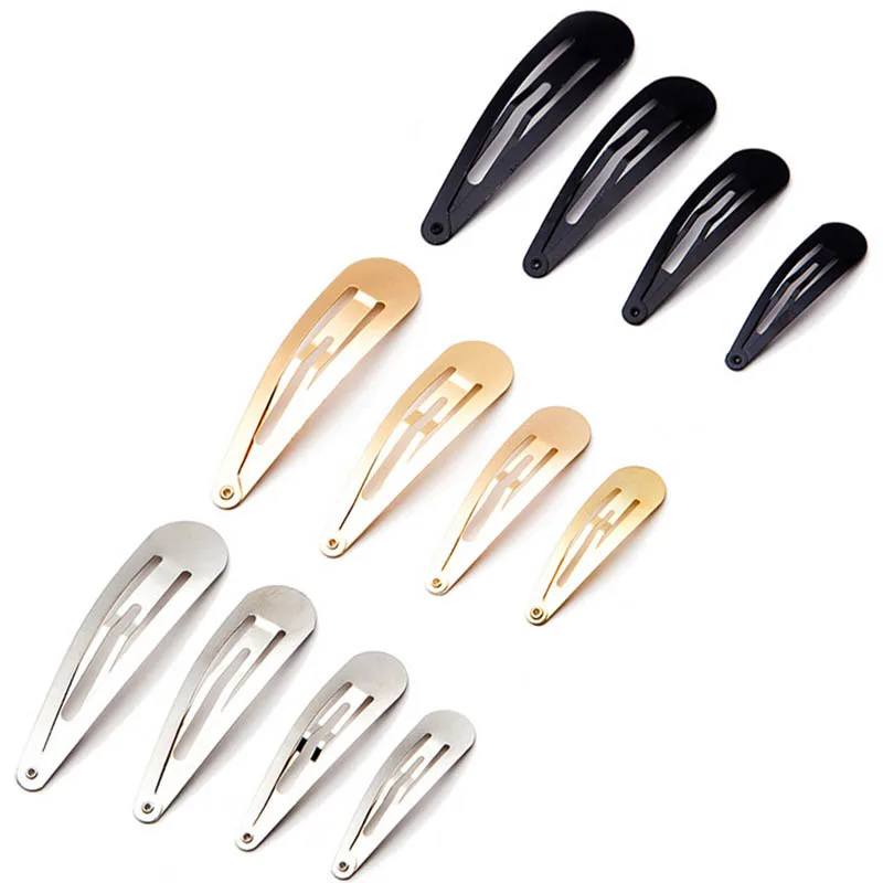 20pcs Hair Clips 4 5 6 7 8cm Black Gold Color Hairpin Base DIY Bow Pearl Barrettes Findings for Jewelry Making Accessories