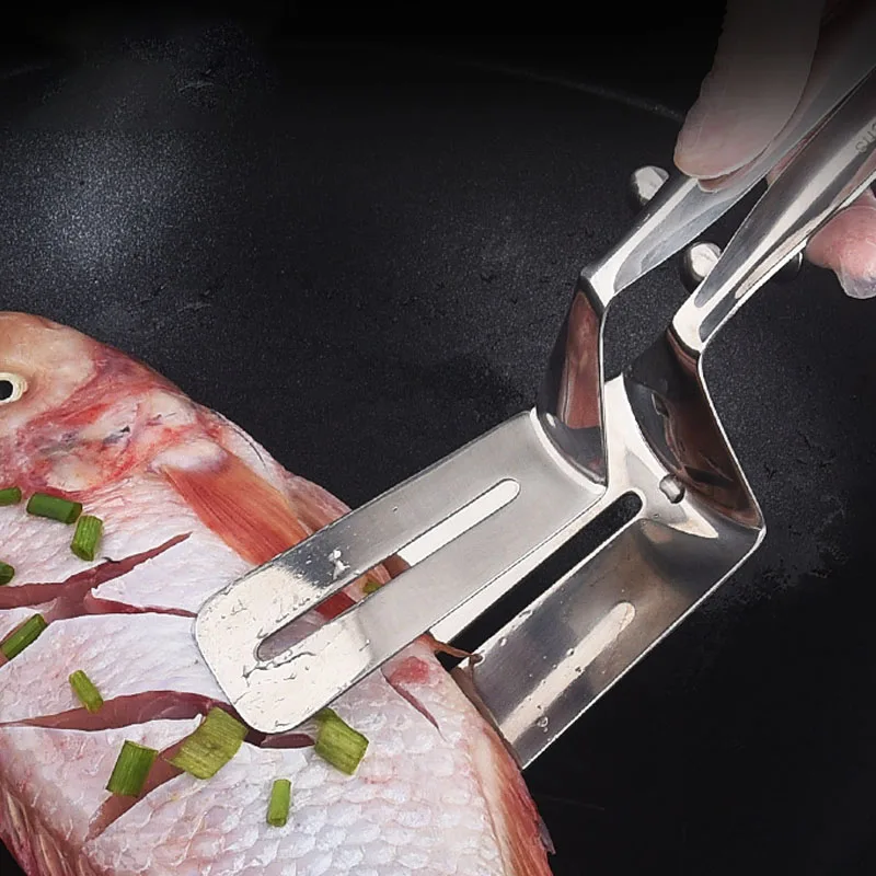 

Fried Shovel Clip Three-In-One Fried Fish Shovel Flip Fish Clip Fried Fish Multi-Function 304 Stainless Steel Pancake Artifact