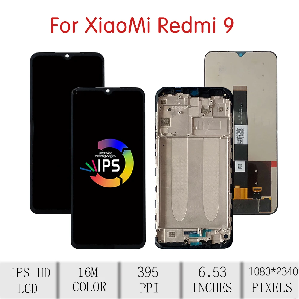

ORIGINAL For XIAOMI Redmi 9 LCD Touch Screen Digitizer Assembly For XIAOMI Redmi 9 Display with Frame Replacement