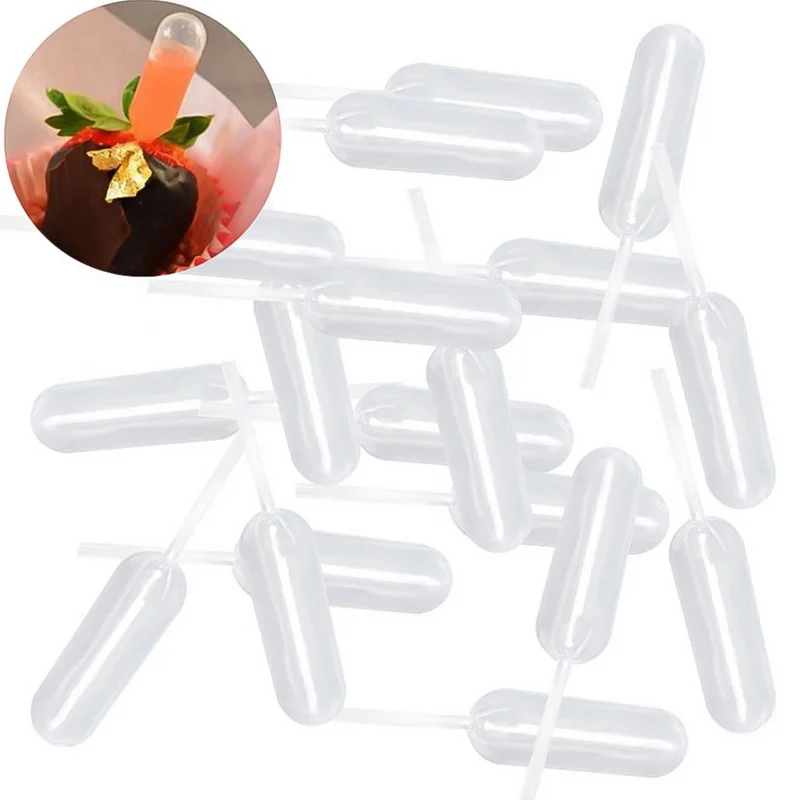 4ml Disposable Transfer Pipettes Droppers For Cupcakes Ice Cream Sauce Ketchup Jam Pastries Macaron Stuffed Dispenser 50pcsA | Дом и сад