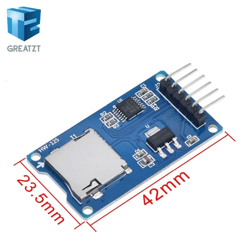 GREATZT 1 шт. микро SD карта Мини TF кардридер модуль SPI интерфейсы с преобразователем уровня чип для arduino