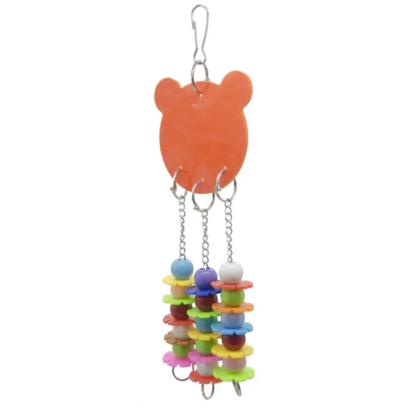 

1PCS Parrot Toy Bird Toy Bear Acrylic Beads Gnawing String Hanging String