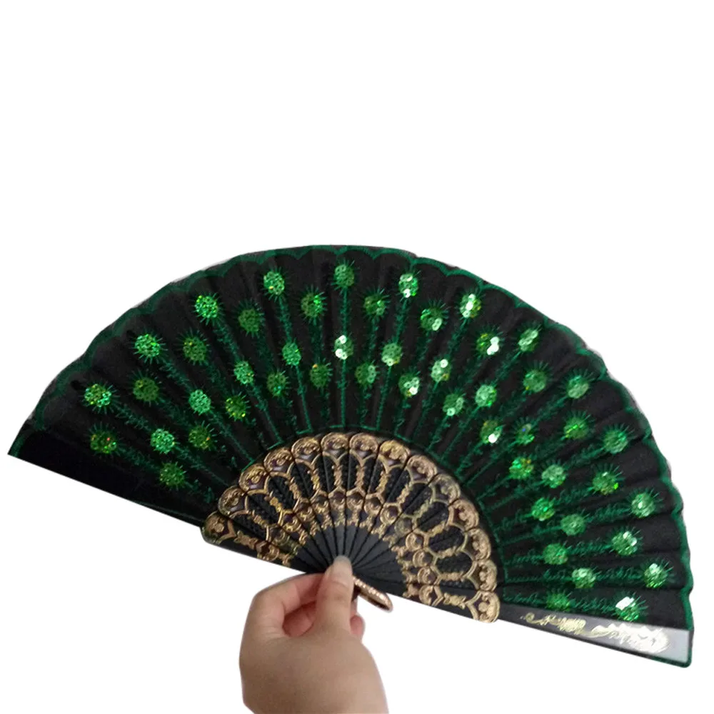 

Portable Spanish Lace Silk Folding Fan Home Decoration Ornaments Pattern Art Craft Gift Wedding Dance Hand Fan