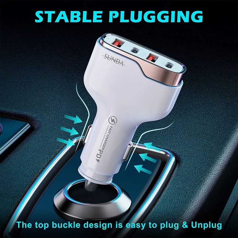 40w usb c fast car charger 4 ports car charger adapter dual type c pd 20w for iphone12 11 pro max samsung galaxy note20 android free global shipping