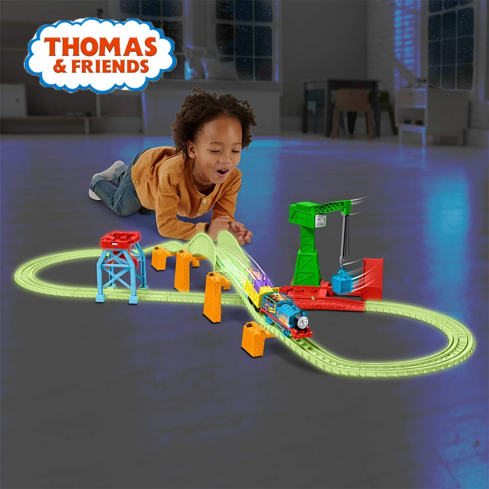 

Игровой набор Thomas & Friends Trackmaster, гиперсветящийся игровой набор, GGL75, двигатель бака, светящаяся трасса, кран, детские игрушки