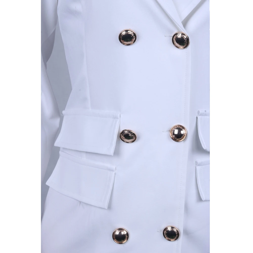 Женский офисный костюм Hirigin элегантный двубортный пиджак с V-образным вырезом и