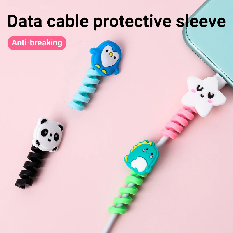 

Silicagel General Data Cable Protective Cover Lovely Cartoon Charger Cable Pipeline Bracket Cover Earphone Protective Cable Cove