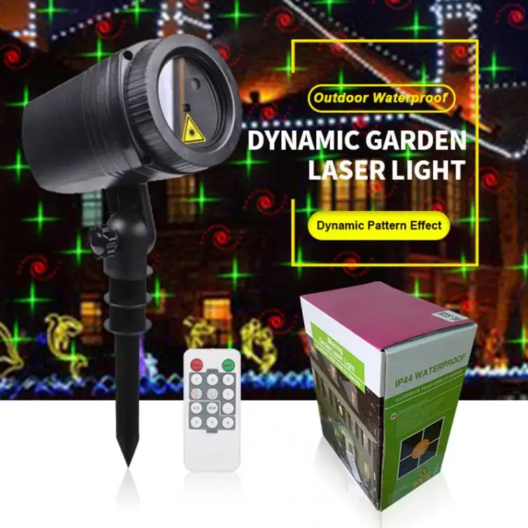 

WL-502B 12Patterns Waterproof LED Outdoor Dynamic Lawn Lamp Projector Laser Light RF Remote Control for Party/Garden Decoration