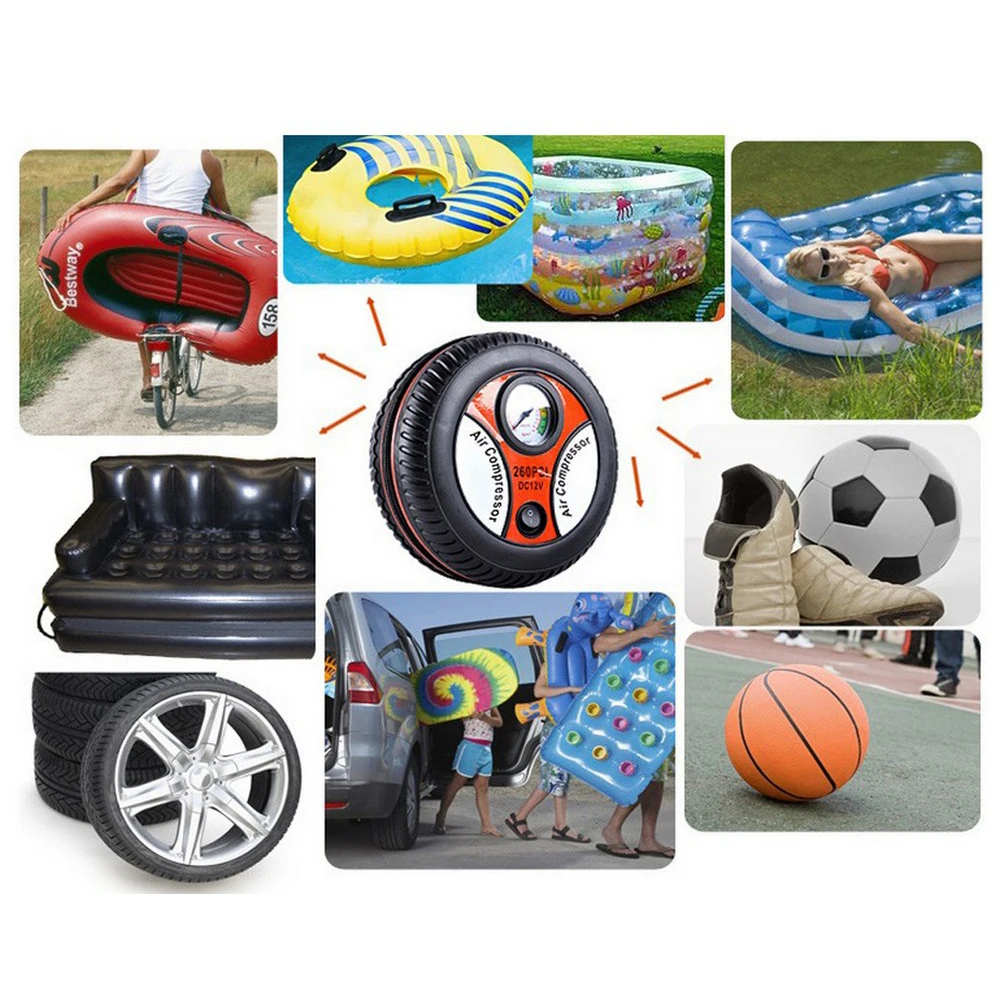 

Car Air Pump 260PSI DC 12V Portable Electric Mini Tire Inflator Air Compressor Car Auto Pump 120~150W Dropship A30