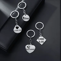 personalized customized phone number name year of birth any letter you want anti lost keychain for male andfemalecouples