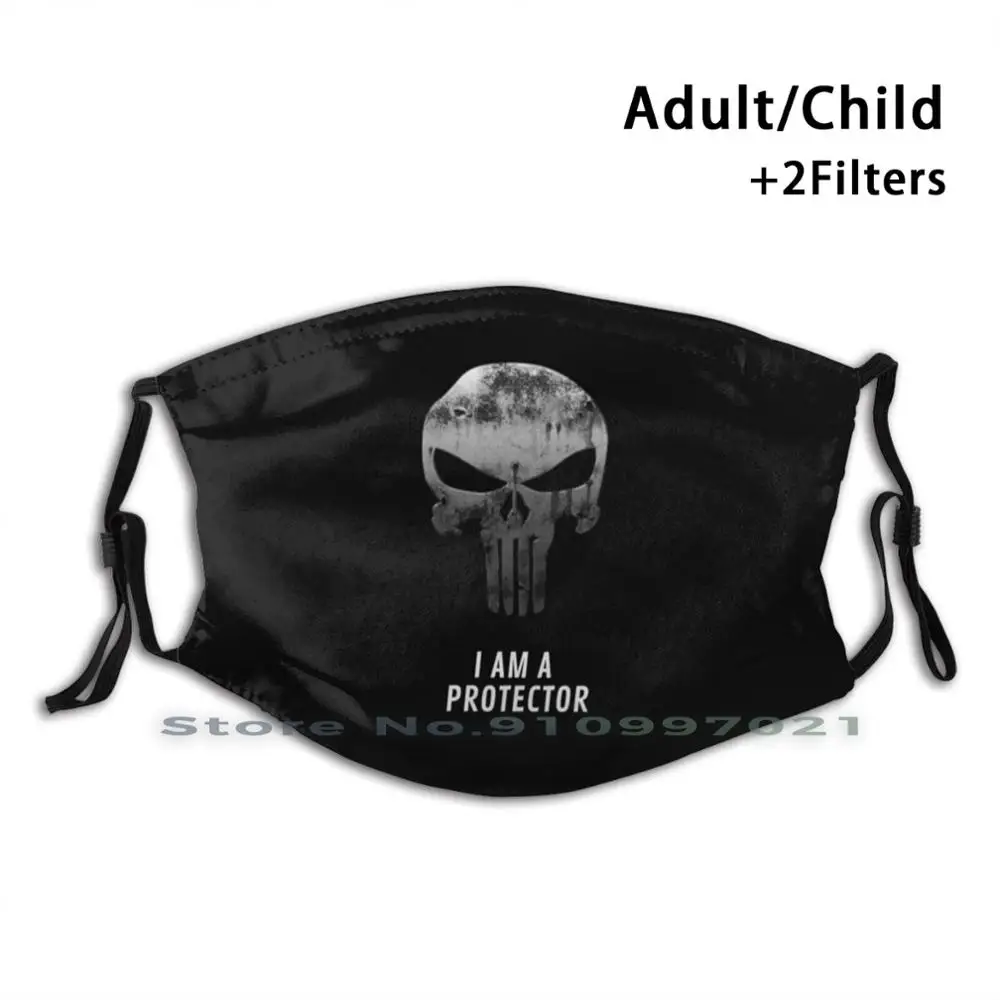 Моющаяся многоразовая модная маска для лица I Am A Protector с фильтрами детей и