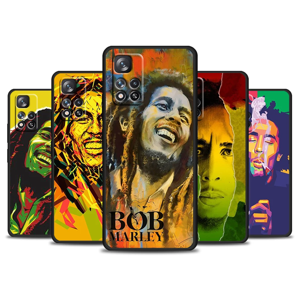 

Singer Bob Marley For Redmi 10 9 9C 9A 8 8A 7 7A 6 6A 5 5A 4X 4G 5G Prime Pro Plus K20 GO Soft Black Phone Case