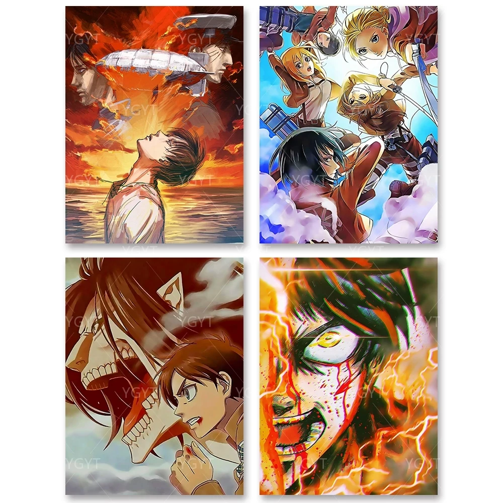 

Attack On Titan Anime Role Painting Pictures Wall Art Home Decor Modular Hd Prints Canvas Poster Modern Living Room For Bedroom