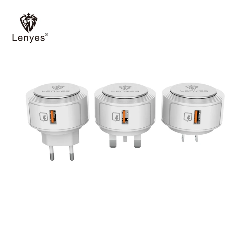 Быстрое зарядное устройство Lenyes QC3.0 штепсельная вилка европейского стандарта