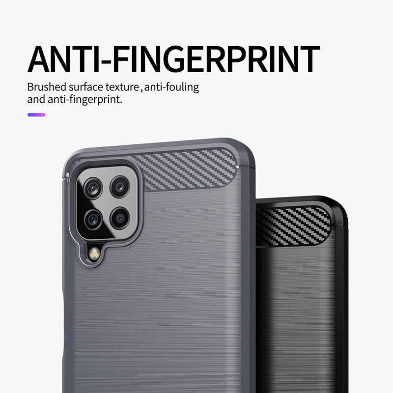 For Samsung Galaxy M32 Case Carbon Fiber Shockproof Silicone Bumper Case For Samsung Galaxy M32 Cover for Samsung Galaxy M32