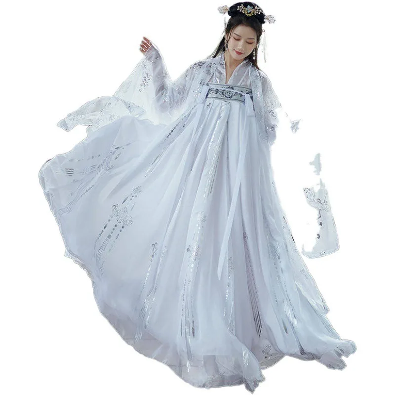 

Autumn/Winter Hanfu Improved Hanfu Women's Ancient Costume Chinese Style Super Fairy Bronzing Big Sleeve Shirt Full Chest Skirt