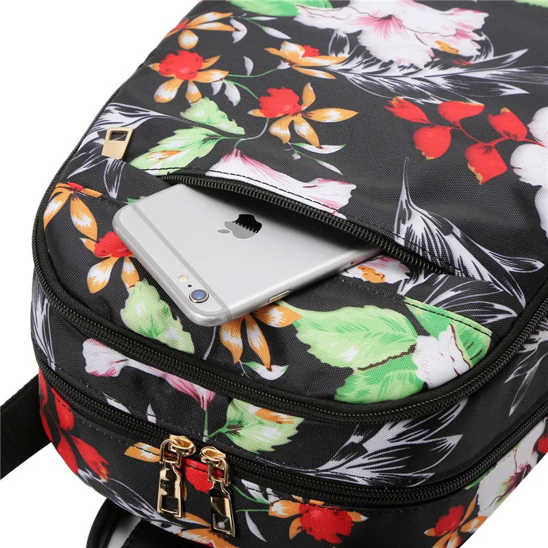 Модный рюкзак с принтом листьев школьные ранцы для девочек-подростков Дамский