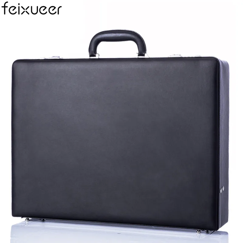 DH2830 black Feixueer дизайнерское платье из искусственной кожи портфель бизнес 14 ''чехол для ноутбука мужской чемодан брендовая наличные офисная Сумка черный DH2810 - Цвет: DH2830 black
