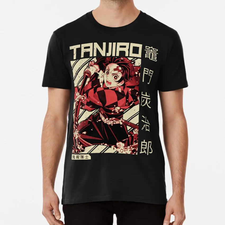 Demon Slayer Kimetsu No Yaiba | Футболка с аниме футболка demon slayer kimetsu no yaiba shirt - Цвет: Черный