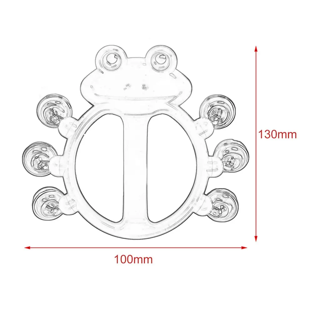 

2013-G6 Lovely Funny Red Frog Rattle 6 Bells Bright Color Non-toxic Loud Sound Easy Hand Grip Kids Baby Musical Toys for Gift
